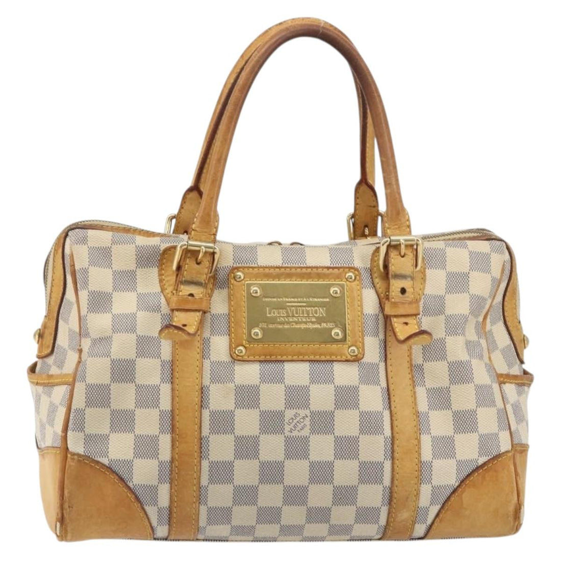 LOUIS VUITTON Damier Azur Berkeley Hand Bag N52001 LV Auth BA14936