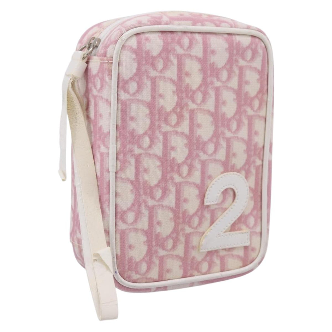 Christian Dior Trotter Canvas Pouch PVC Pink Silver