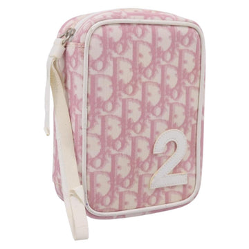 Christian Dior Trotter Canvas Pouch PVC Pink Silver