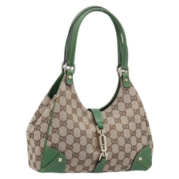 Gucci GG Canvas Jackie Handbag Beige Gold