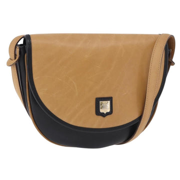 Celine Shoulder Bag Leather Beige Gold Tone
