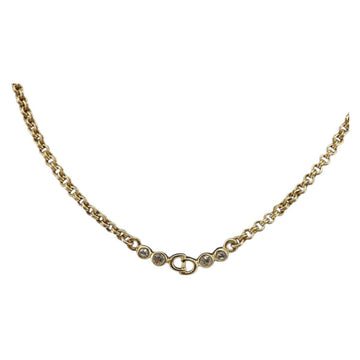 Christian Dior Necklace Metal Gold Tone Auth BA15049V