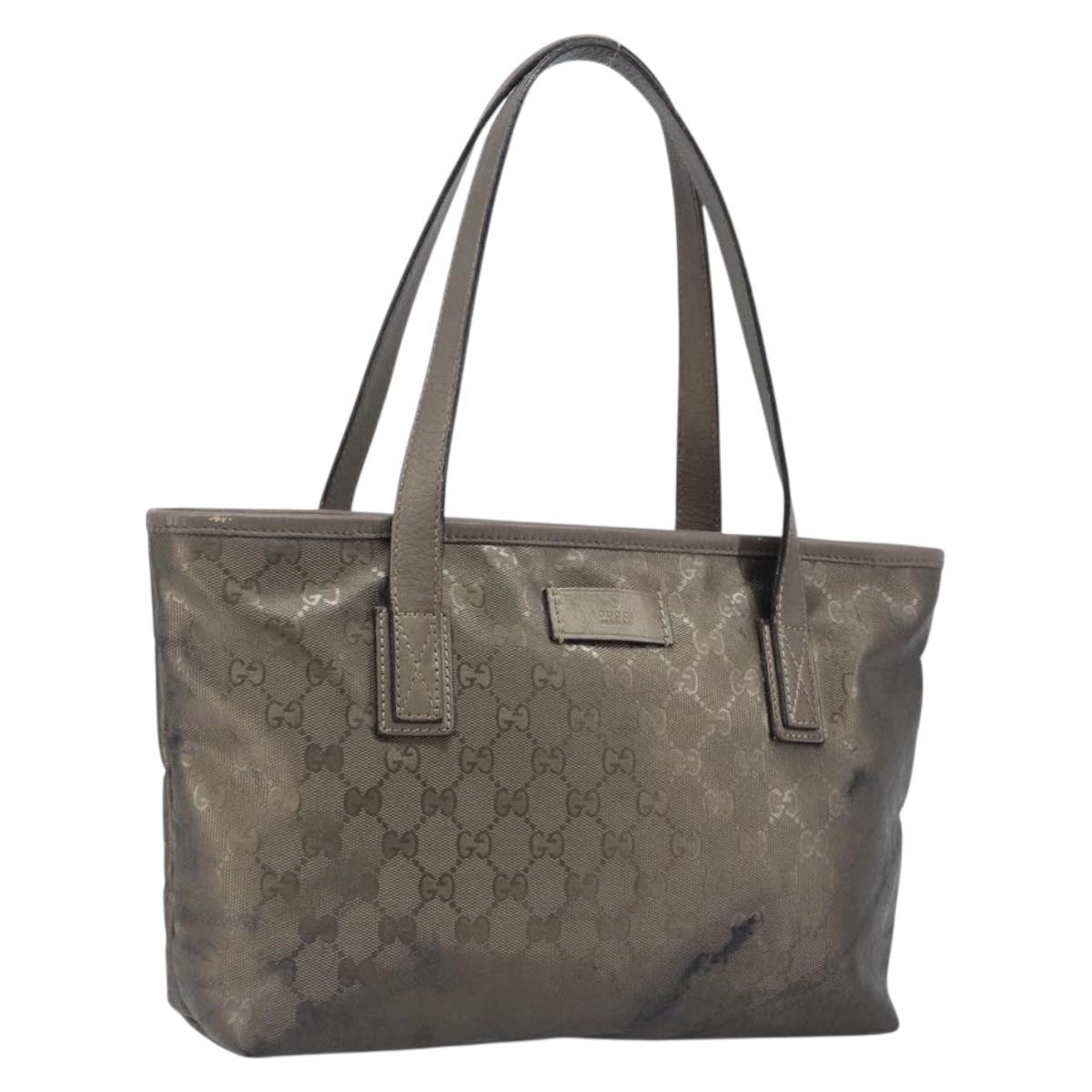 Gucci GG Implementation Handbag PVC Gold Silver