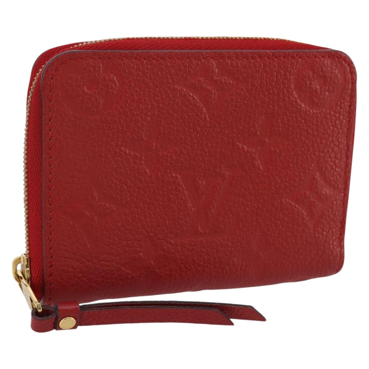 Louis Vuitton Monogram Empreinte Zippy Coin Purse Wallet Red