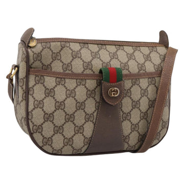 GUCCI GG Supreme Web Sherry Line Shoulder Bag PVC Beige 001 123 4002 Auth 198493
