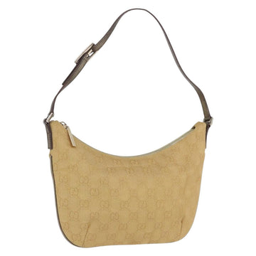 Gucci GG Canvas Shoulder Bag Beige Gold