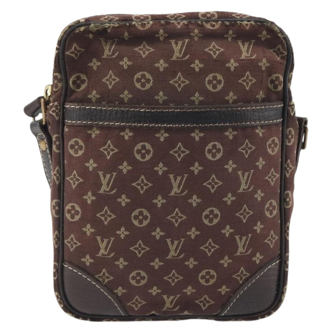 LOUIS VUITTON Monogram Mini Lin Danube Shoulder Bag Ebene M95228 LV Auth BA14928