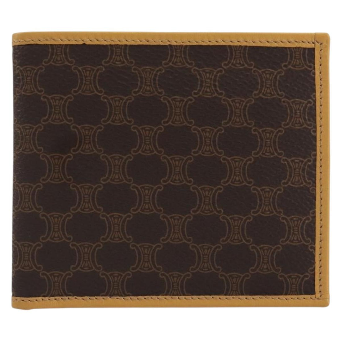 CELINE Macadam Wallet PVC Leather Brown Beige Auth am12282V