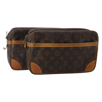 LOUIS VUITTON Monogram Compiegne 28 Clutch Bag 2 Set LV Auth BA15065