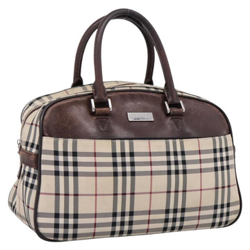 Burberry Nova Check Handbag Canvas Beige Silver (Grade CD)