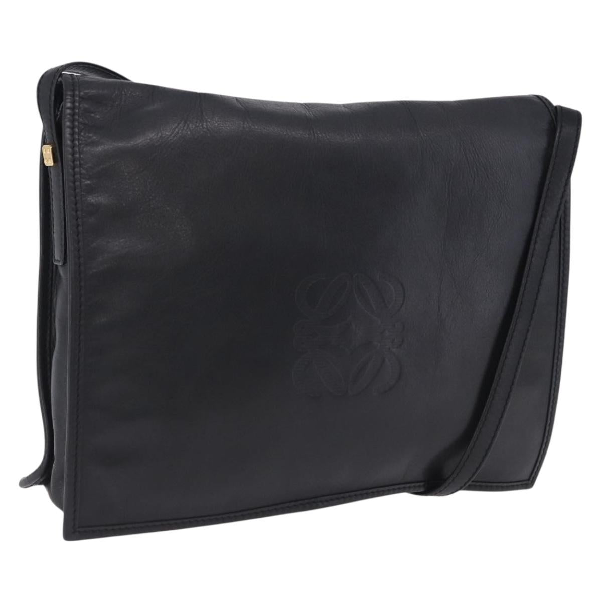 Loewe Anagram Shoulder Bag Leather Black Gold