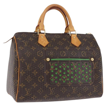LOUIS VUITTON Monogram Perfo Speedy 30 Hand Bag Green M95181 LV Auth 195957V