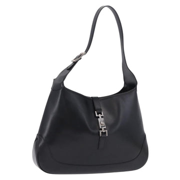 GUCCI Jackie Shoulder Bag Leather Black Silver 001 3346 Auth am12416V