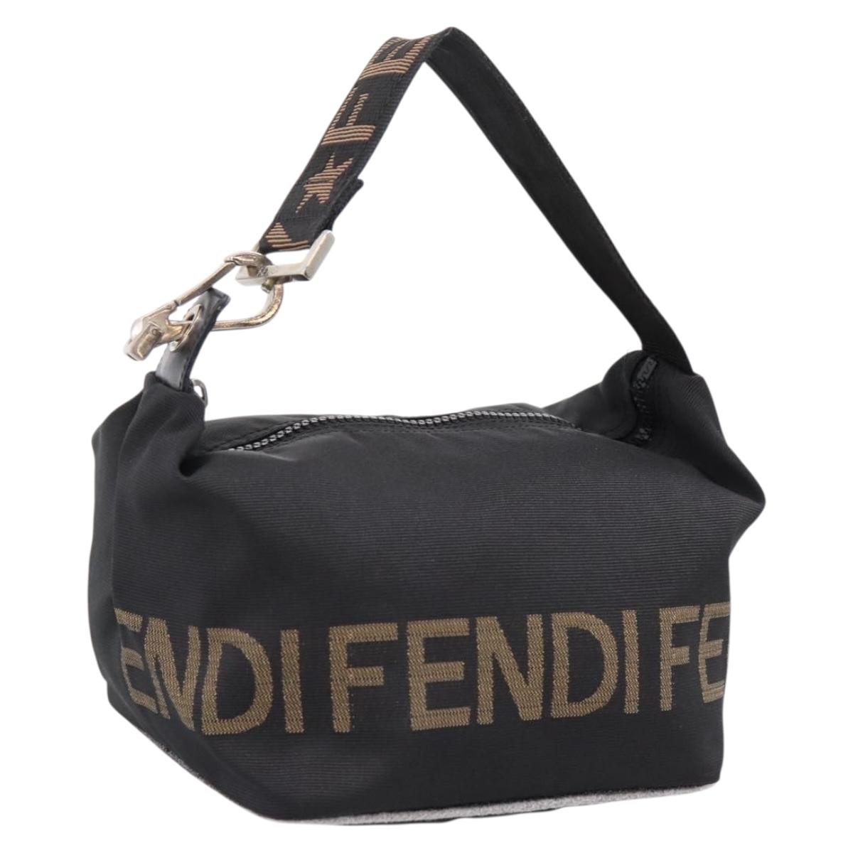 Fendi Handbag Canvas Black Silver