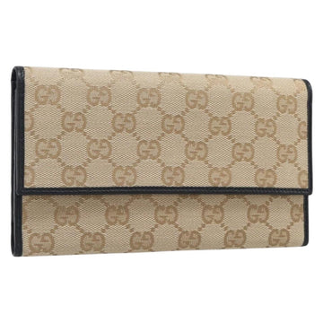 Gucci GG Canvas Long Wallet Beige Gold