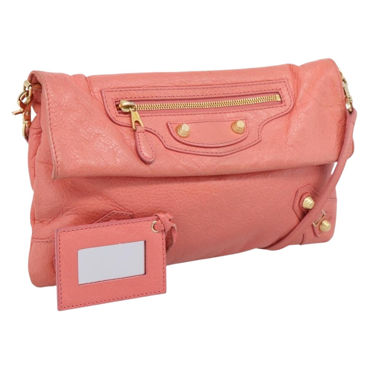 Balenciaga Giant Envelope Shoulder Bag Leather Pink Gold