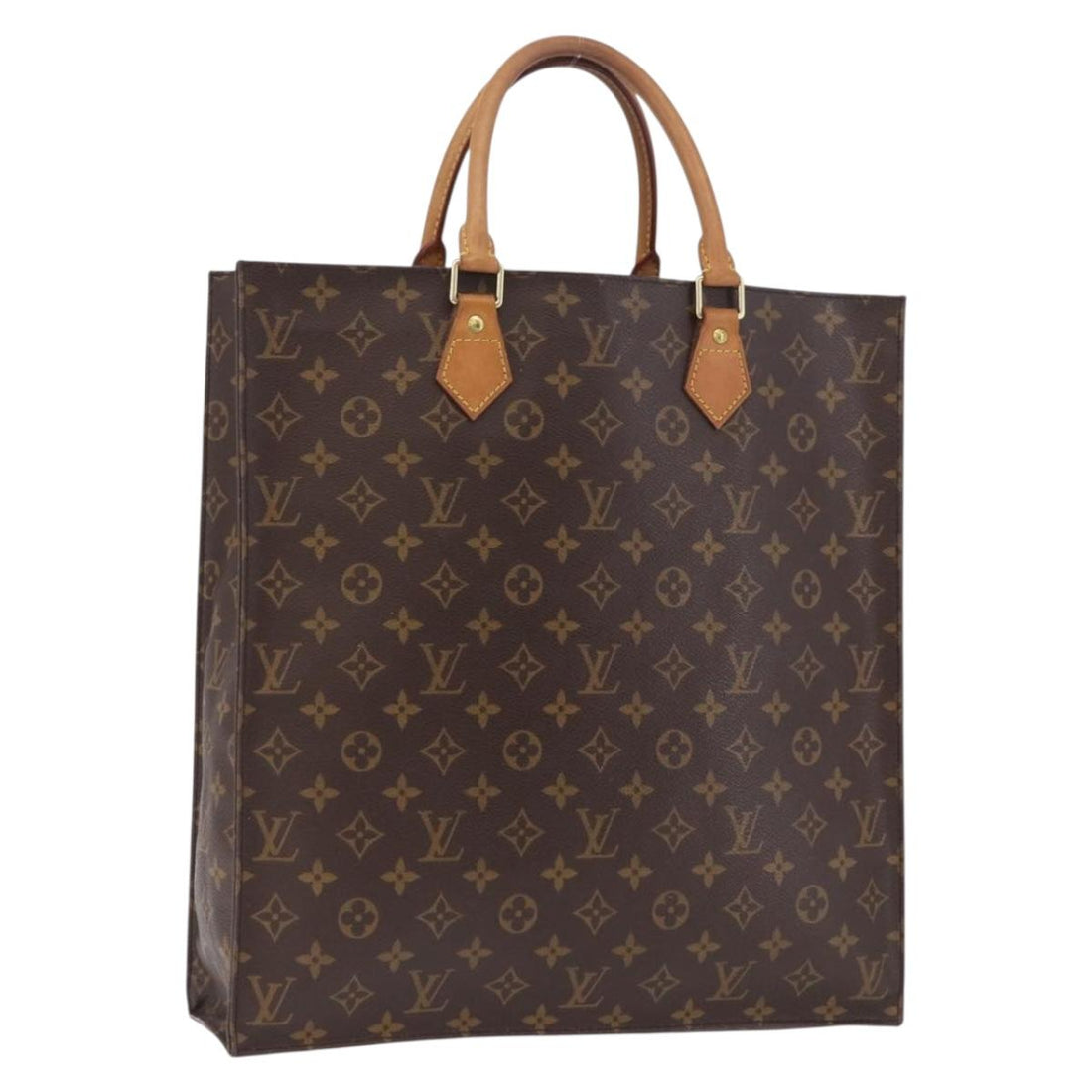 LOUIS VUITTON Monogram Sac Plat Hand Bag M51140 LV Auth 196332