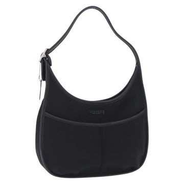 Coach Shoulder Bag Nylon Black Silver