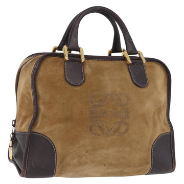 Loewe Amazona 32 Handbag Suede Beige Gold Tone