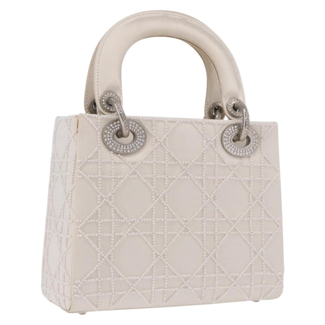 Christian Dior Canage Lady Dior Handbag Satin Champagne Gold