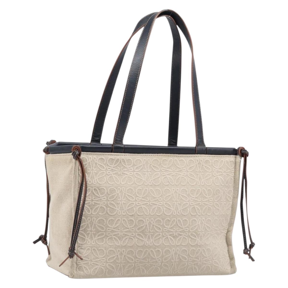 Loewe Cushion Tote Bag Canvas Beige
