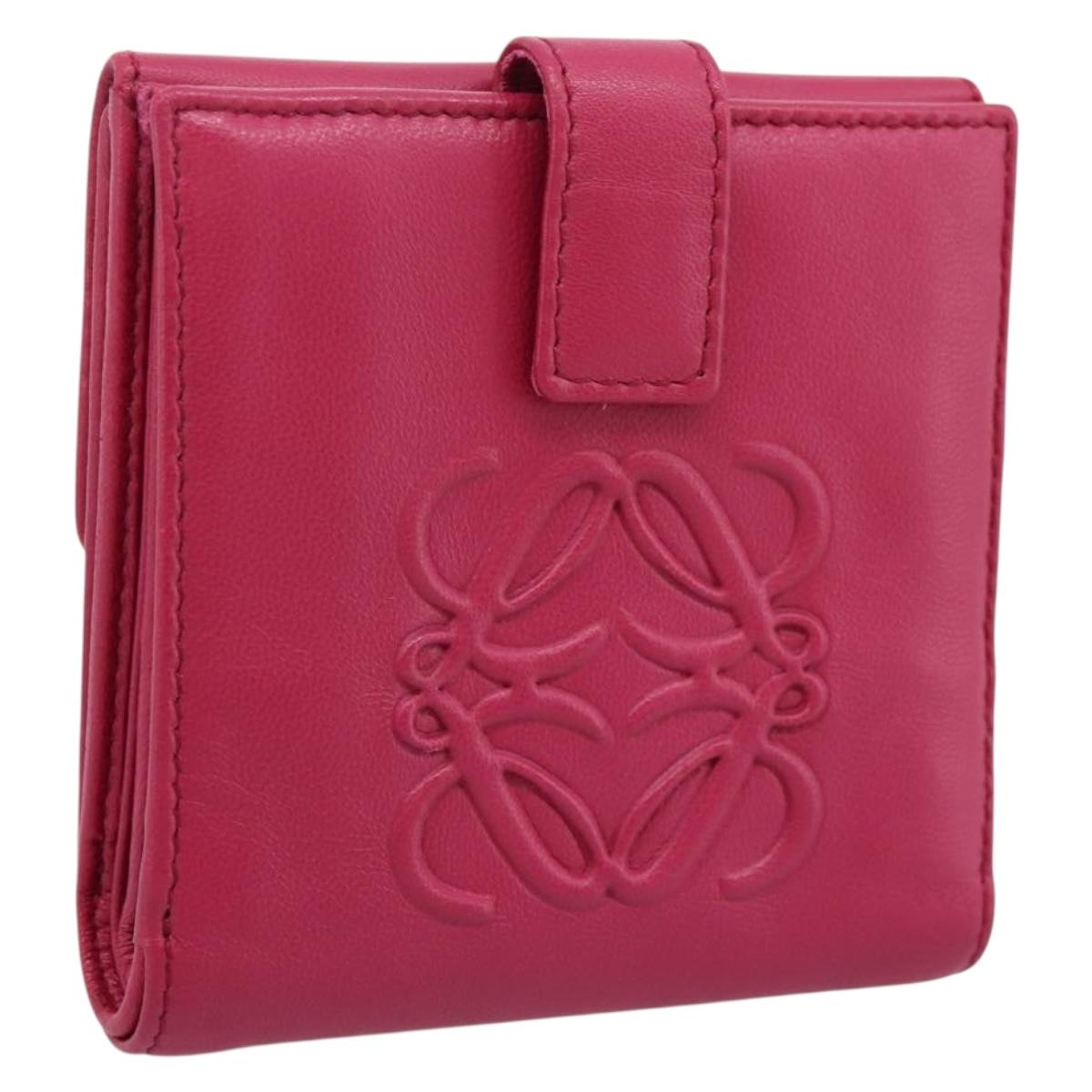 Loewe Bifold Wallet Leather Pink Gold