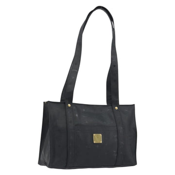 MCM Vicetos Tote Bag PVC Leather Black Gold Tone Auth BA14872