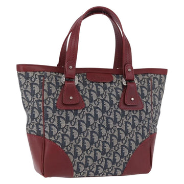 Christian Dior Trotter Canvas Hand Bag Navy Silver Auth 196330A