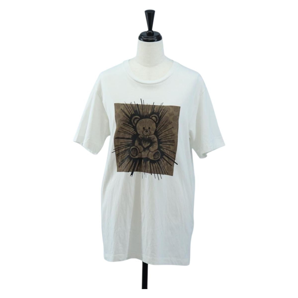 Coach Signature Short-sleeved T-shirt Cotton XS White (Grade AB)