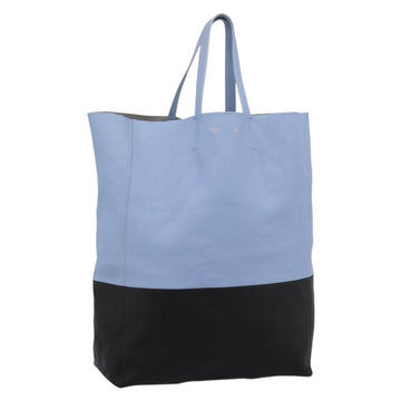 CELINE Horizontal Kabbalaj Hand Bag Leather Light Blue Gold Auth 198720A
