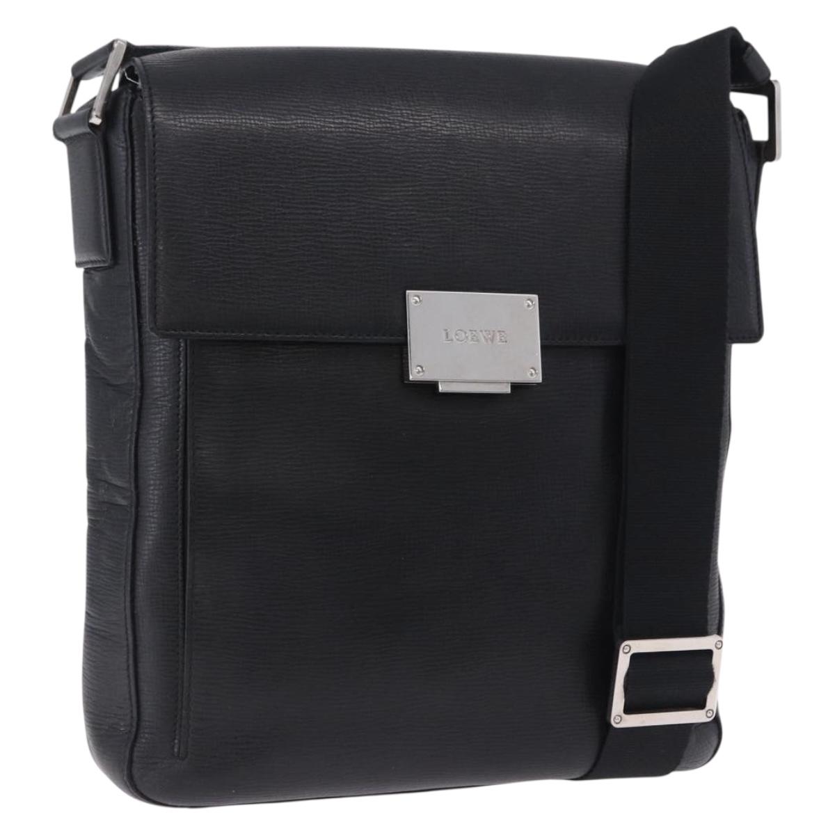 Loewe Shoulder Bag Leather Black Silver (Grade BC)