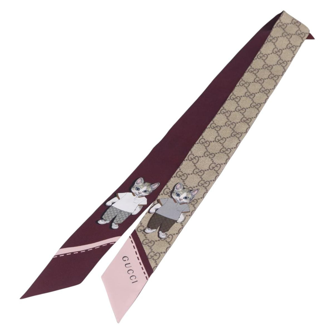 GUCCI GG Canvas Scarf Silk Higuchi Yuko Collaboration Beige Auth 197171M