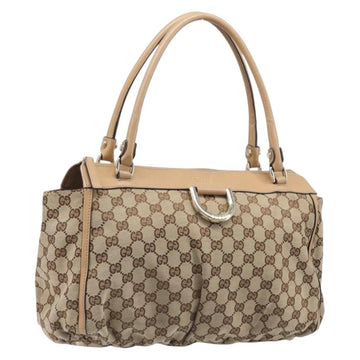 Gucci GG Canvas Abbey Tote Bag Beige Gold Tone