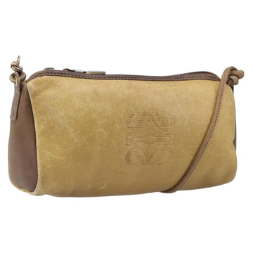 Loewe Shoulder Bag Leather Beige Gold Tone