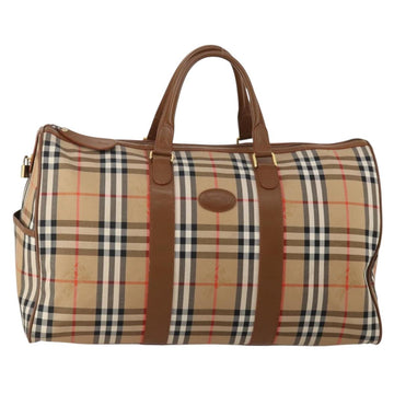 Burberrys Nova Check Boston Bag Canvas Beige Gold (Grade B)