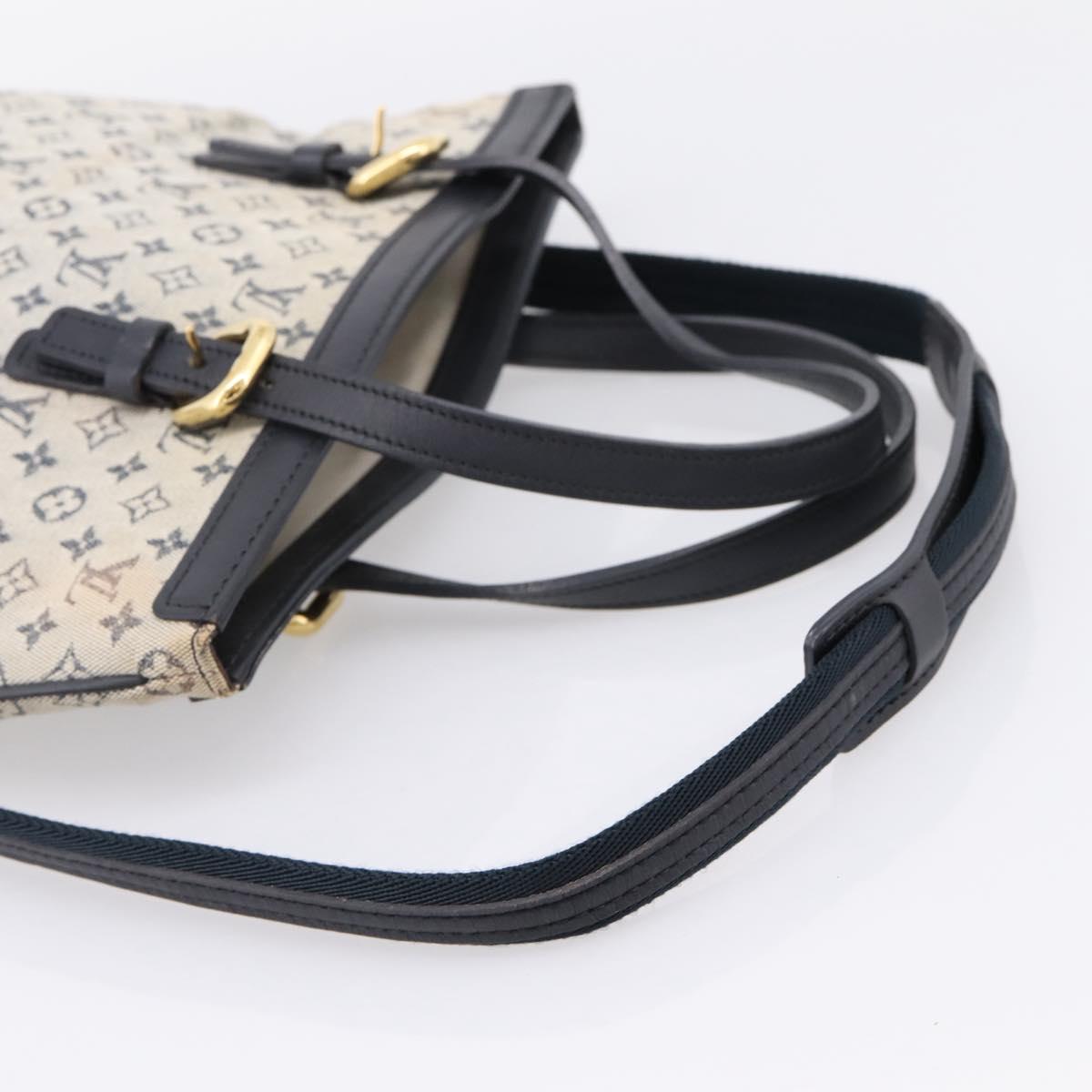 LOUIS VUITTON Monogram Mini Franoise Tote Bag 2way Blue M92208 LV Auth BA14979