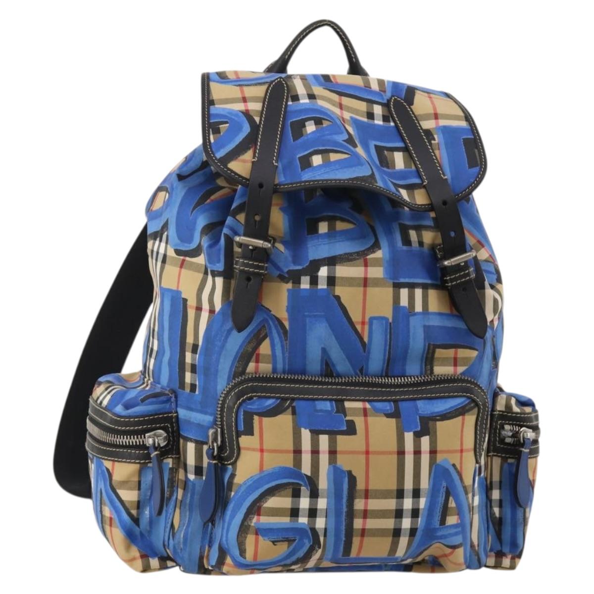 Burberry Nova Check Backpack Nylon Beige Silver