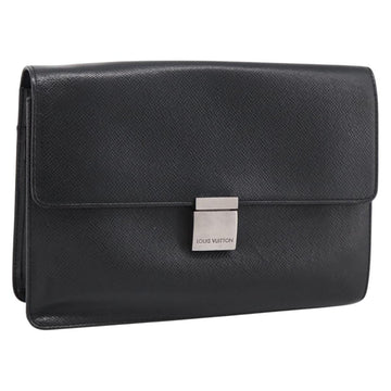 LOUIS VUITTON Taiga Selenga Clutch Bag Ardoise M30782 LV Auth 198728