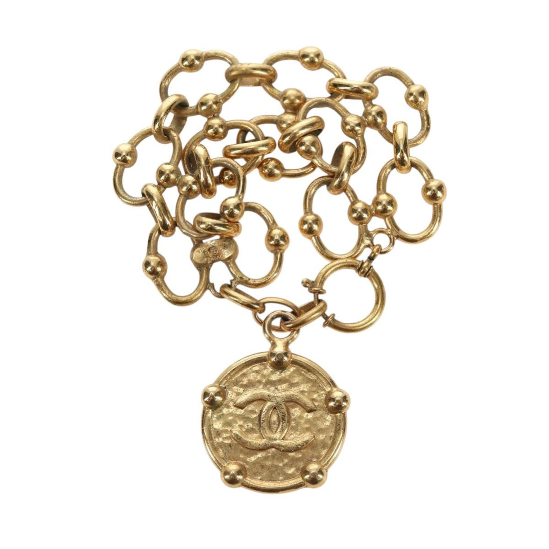 CHANEL Bracelet metal Gold Tone CC Auth 195952V
