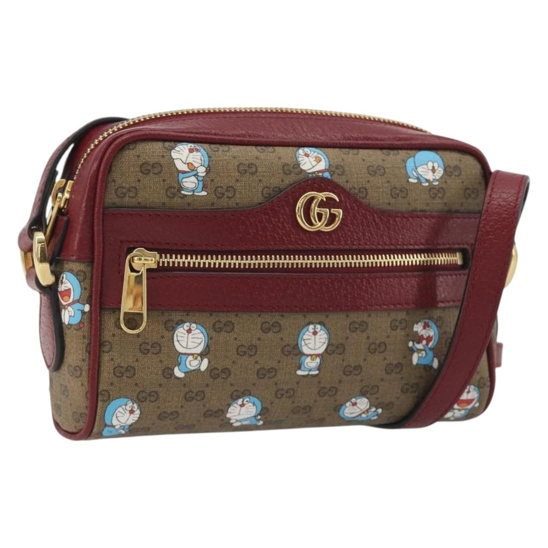 GUCCI Micro GG Supreme Doraemon Collaboration PVC Beige Gold 647784 Auth 196088M