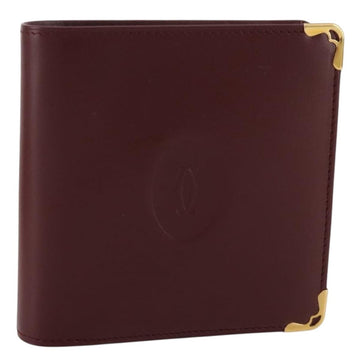 Cartier Must Line Compact Wallet Leather Bordeaux Gold