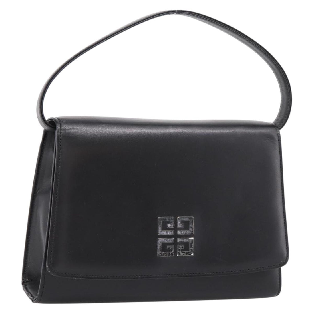 GIVENCHY Hand Bag Leather Black Auth ka5773A