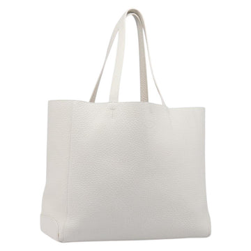 Tod's Tote Bag Leather White Silver