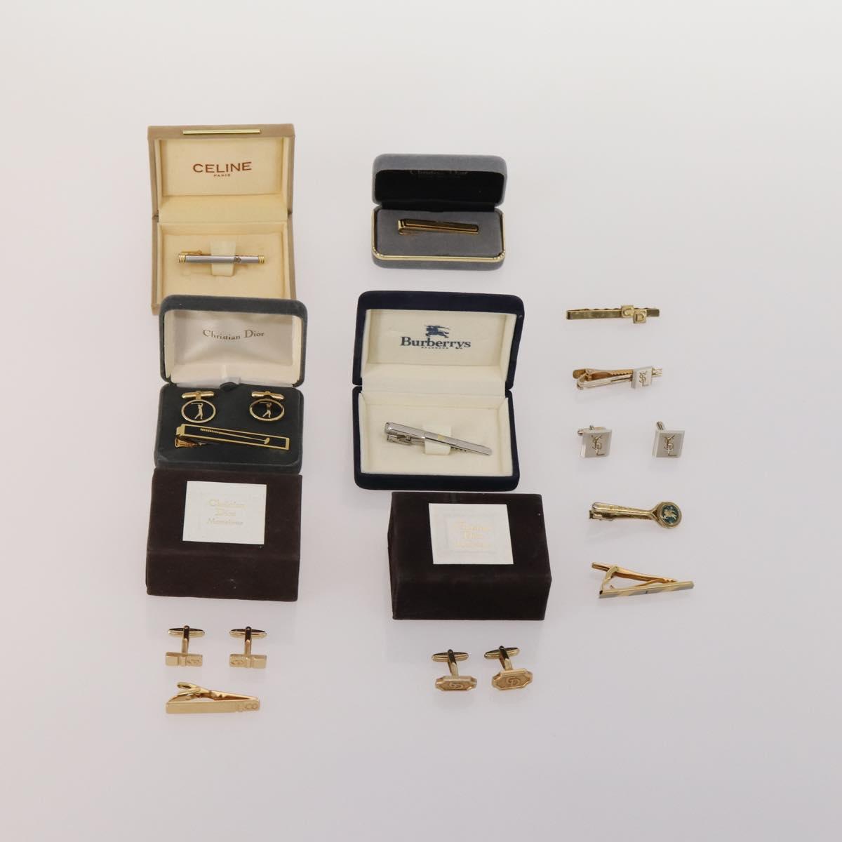 Burberrys Christian Dior Celine  Saint Laurent Cuffs 10 Set Gold Auth BA14532