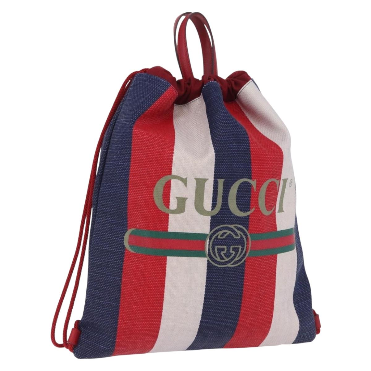 Gucci Drawstring Backpack Canvas Multicolor
