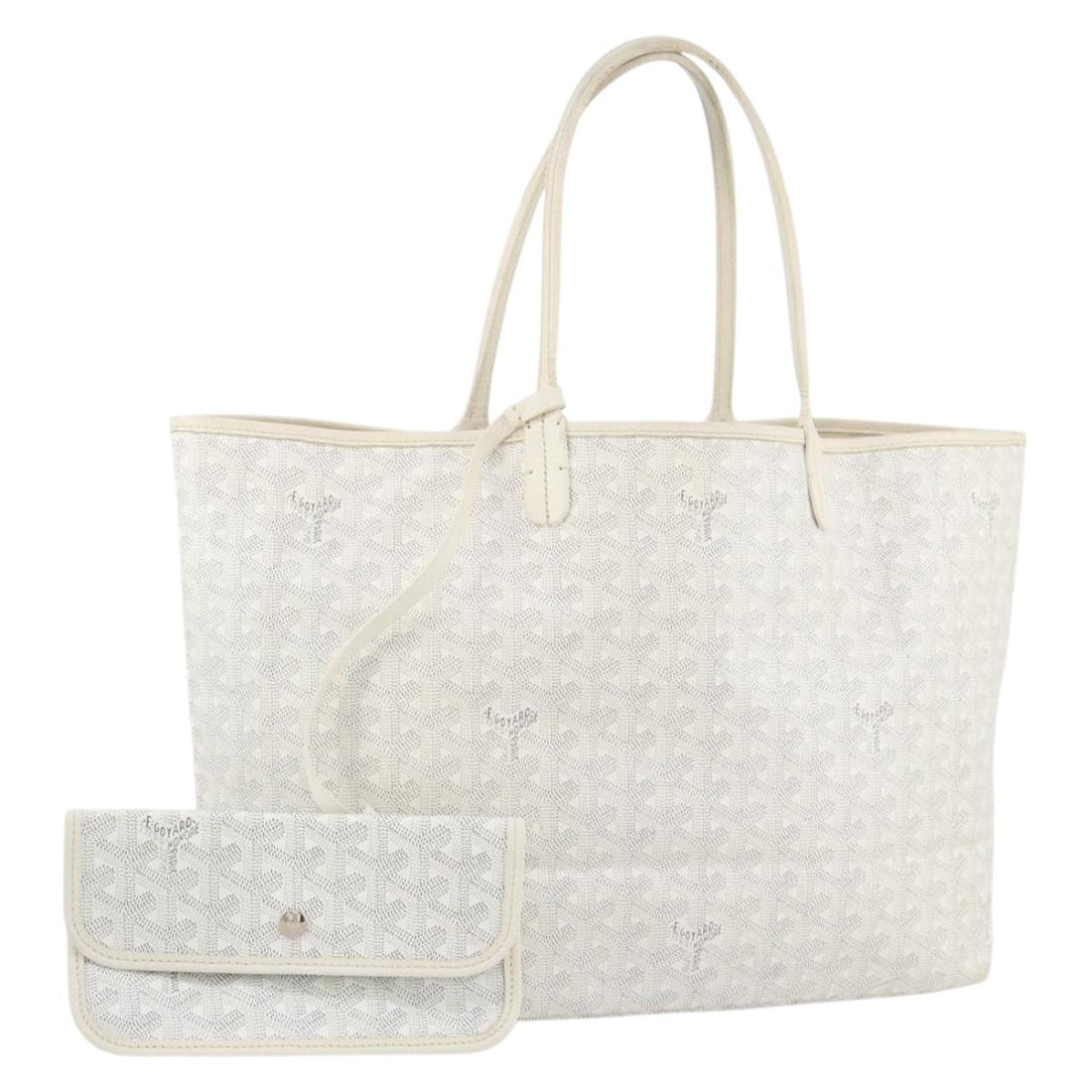 Goyard Herringbone Saint Louis GM Tote Bag PVC White