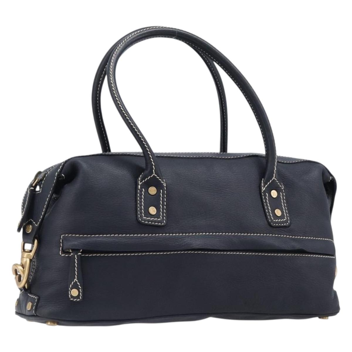 Celine Handbag Leather Black Gold