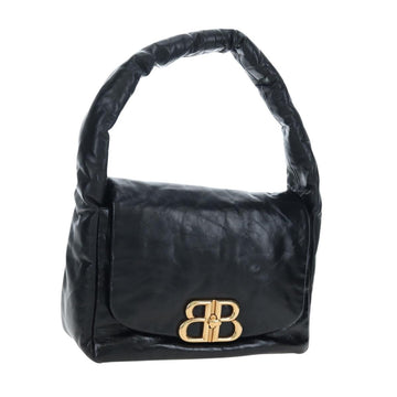 BALENCIAGA Monaco Sling Bag Leather Black Gold 787896 Auth 196040M