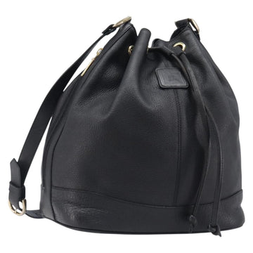 Burberrys Shoulder Bag Leather Black Gold Tone