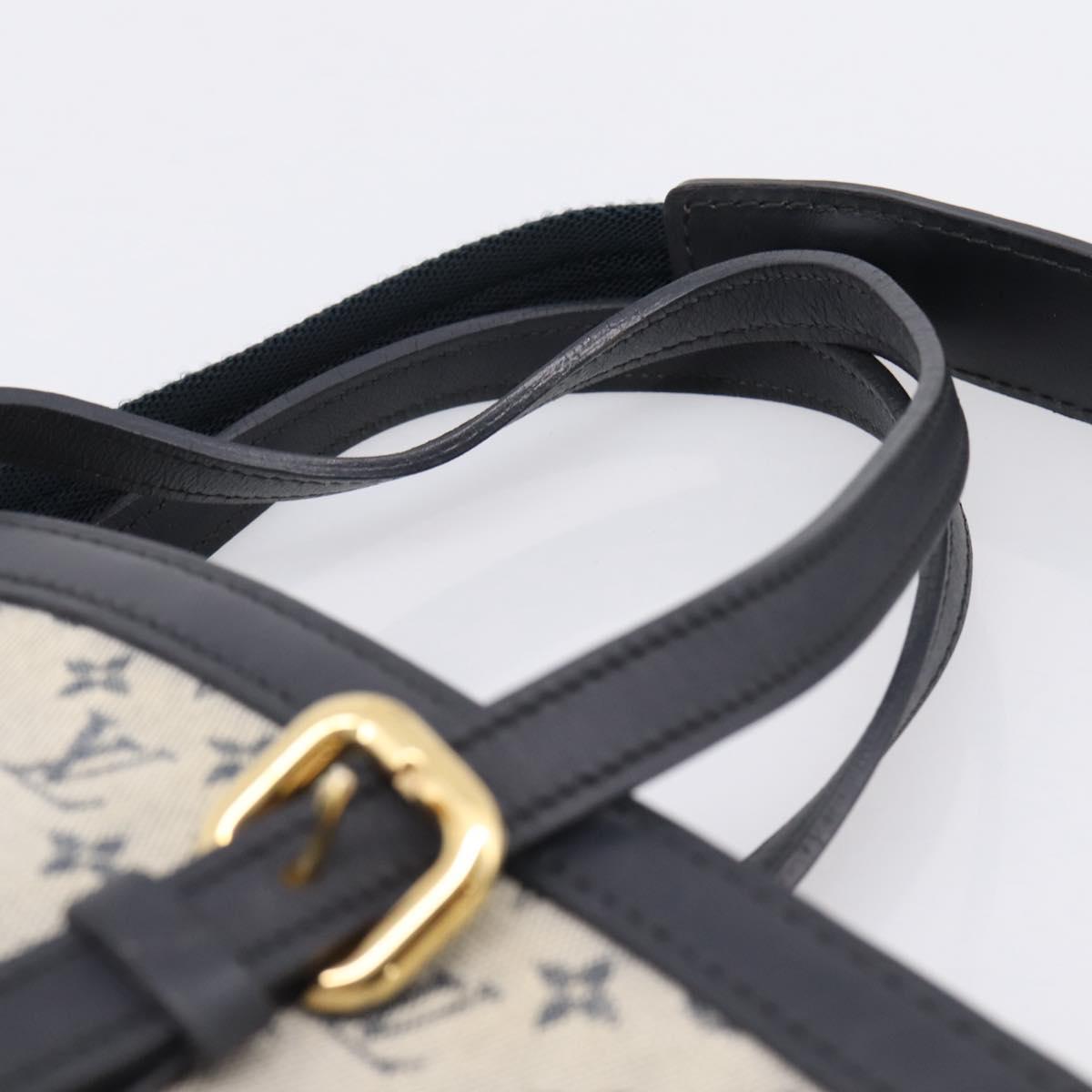 LOUIS VUITTON Monogram Mini Franoise Tote Bag 2way Blue M92208 LV Auth BA14979